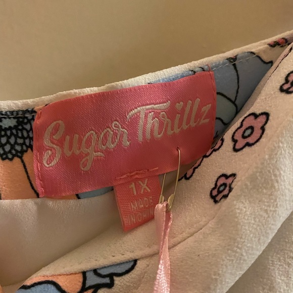 Dolls Kill Sugar Thrillz 
Devine Blissful Lane Floral Dress (Plus Size 1XL) - Picture 5 of 5